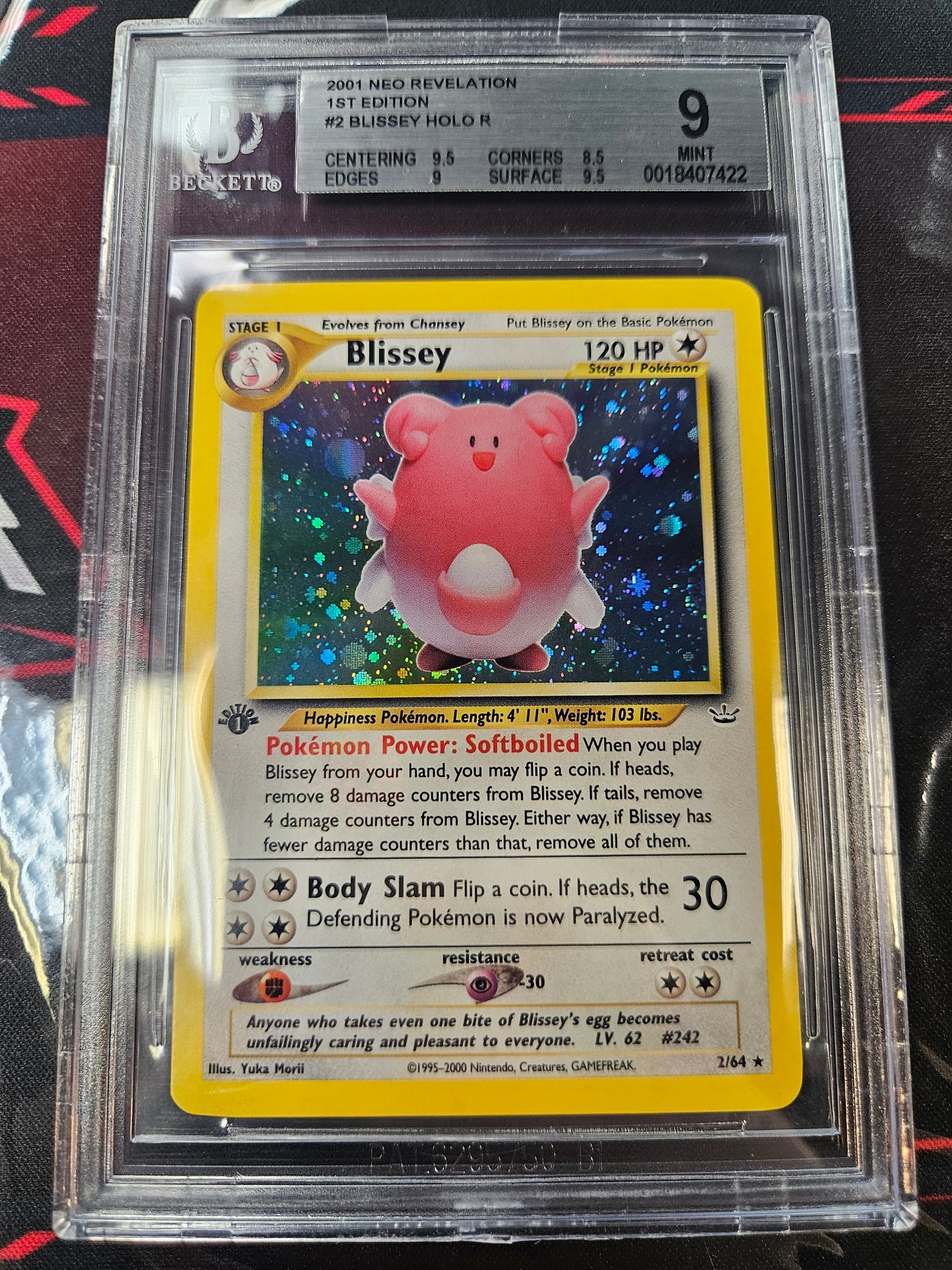 BGS 9 Blissey Holo - Pokemon 2001 Neo Revelation #2 #2