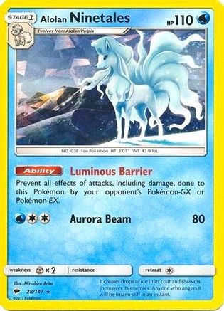 Alolan Ninetales (Cracked Ice Holo) 28 - Deck Exclusives