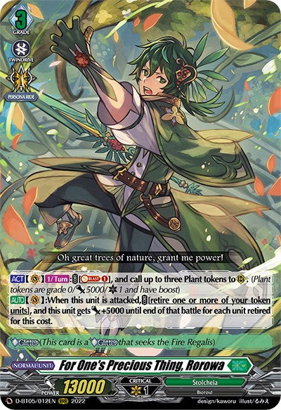 For One's Precious Thing, Rorowa (D-BT05/012EN) [Triumphant Return of the Brave Heroes]