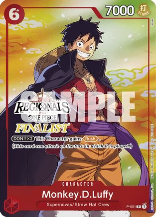 Monkey.D.Luffy (001) (Offline Regional 2024 Vol. 2) [Finalist] (P-001) - One Piece Promotion Cards Foil