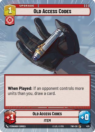 Old Access Codes (Hyperspace) (435) - Twilight of the Republic Foil